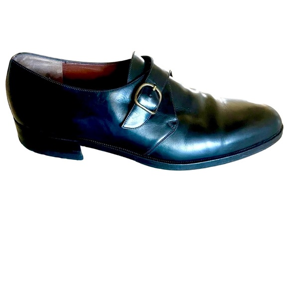 Loewe Black Leather Monk Strap Dress Shoes EU 44 US 11